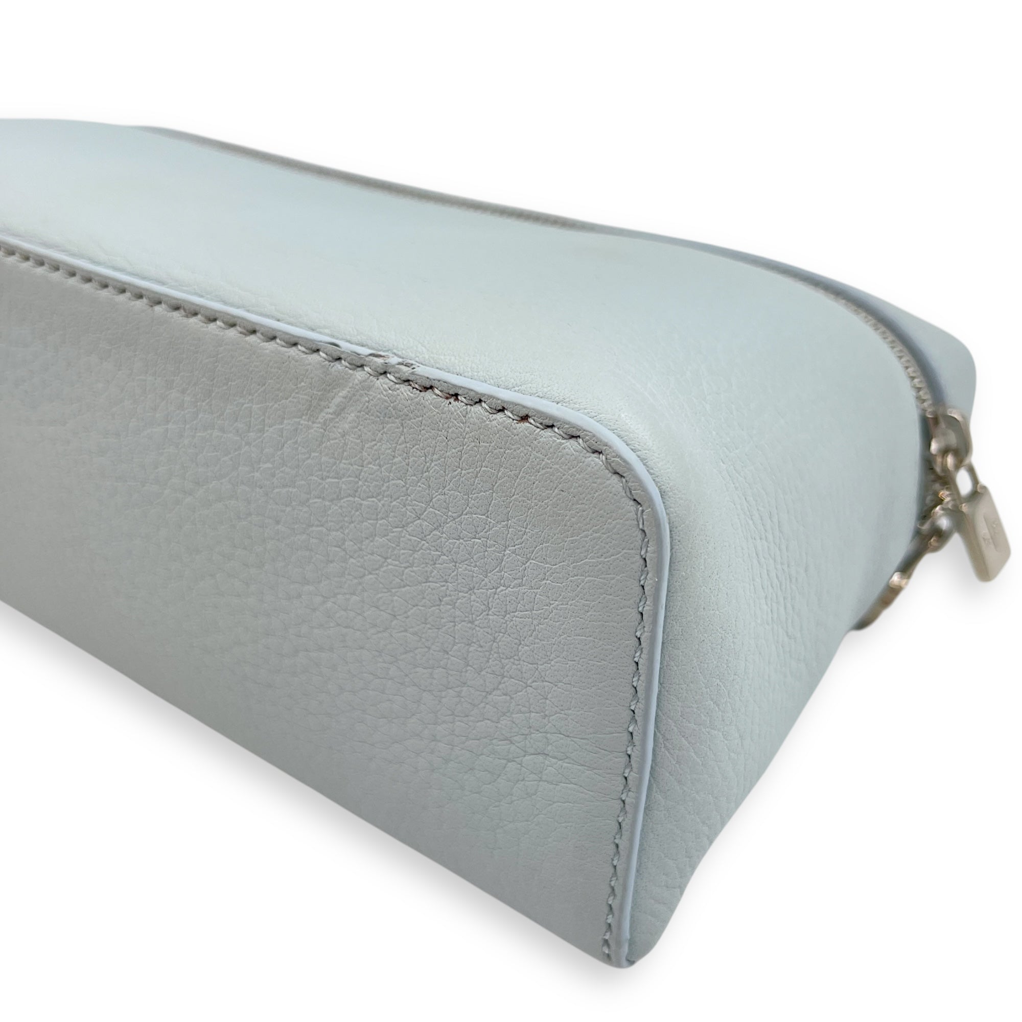 Extra Pocket 19 Baby Blue Crossbody Bag in Calfskin, Silver hardware