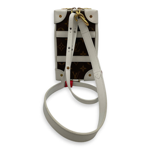 NBA Monogram Soft Trunk White/Brown Crossbody Bag in Calfskin, Gold hardware