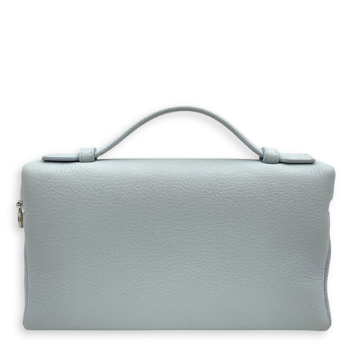 Extra Pocket 19 Baby Blue Crossbody Bag in Calfskin, Silver hardware