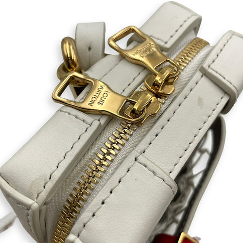 NBA Monogram Soft Trunk White/Brown Crossbody Bag in Calfskin, Gold hardware