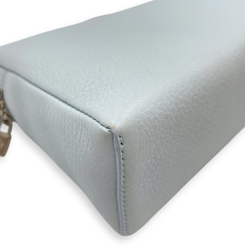 Extra Pocket 19 Baby Blue Crossbody Bag in Calfskin, Silver hardware