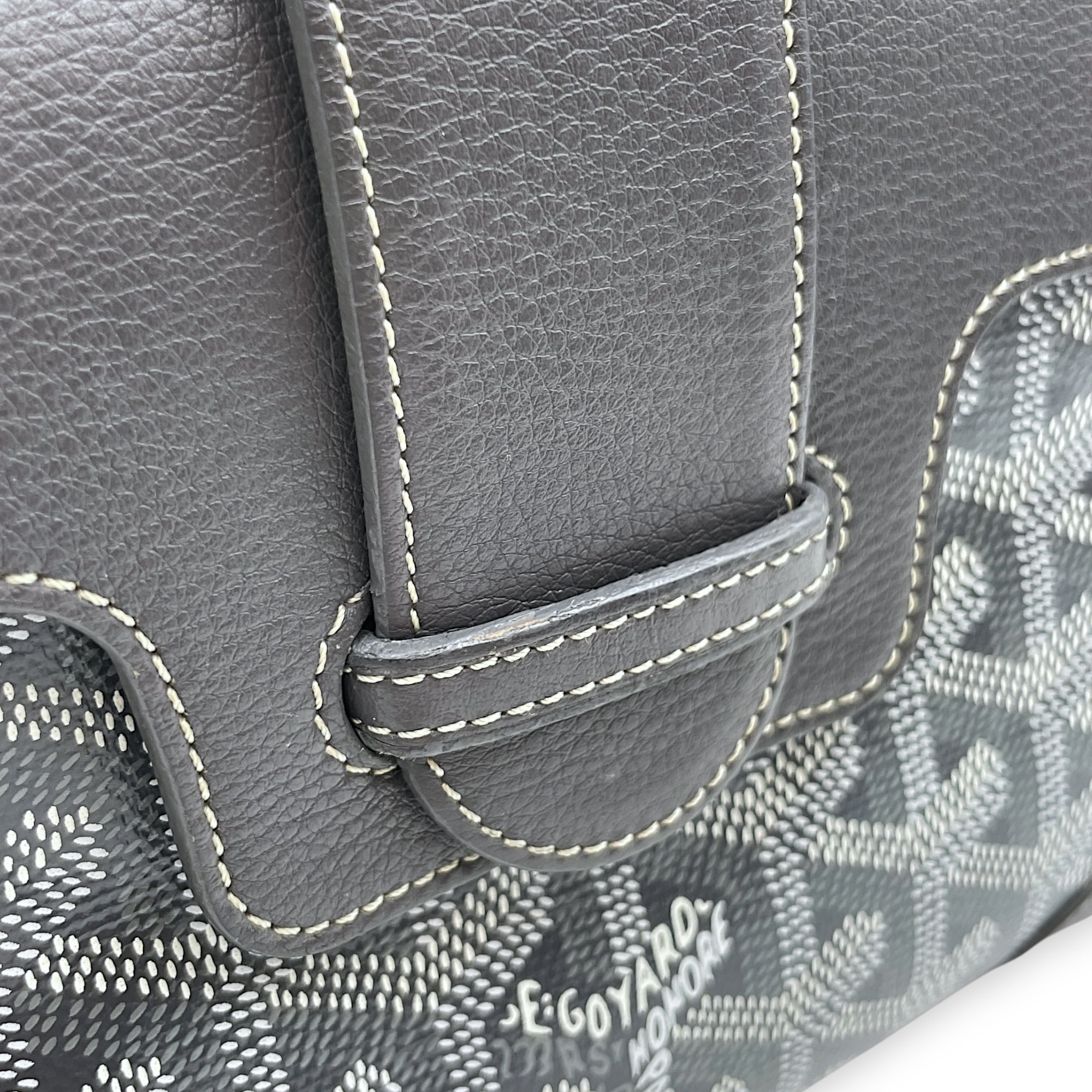 Saigon Souple Mini Grey Crossbody Bag in Calfskin, Silver hardware