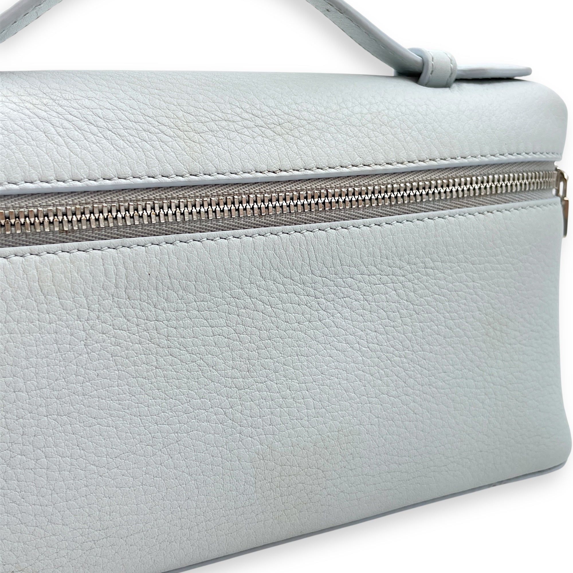 Extra Pocket 19 Baby Blue Crossbody Bag in Calfskin, Silver hardware