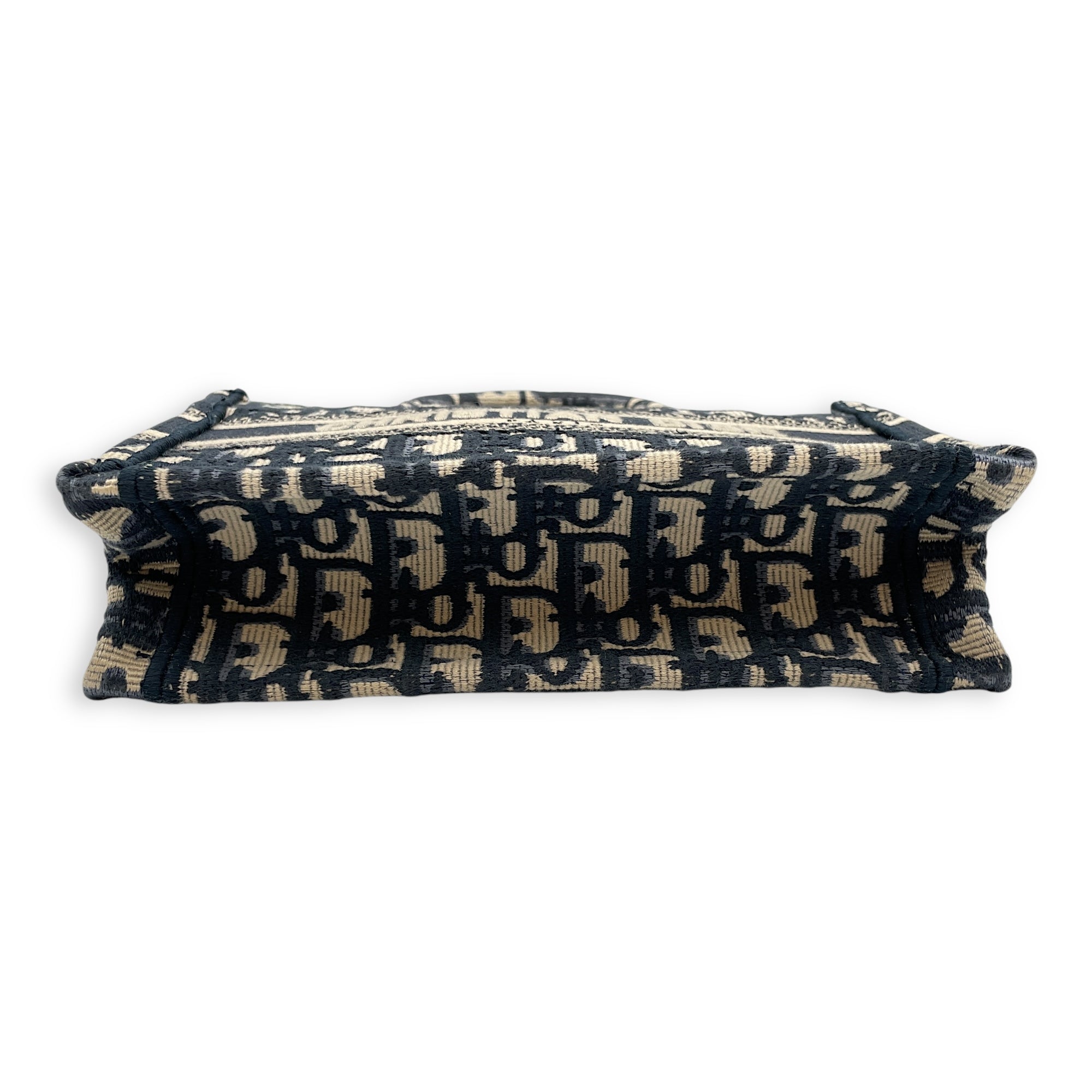 East-West Mini Blue Book Tote in Canvas, Gold hardware