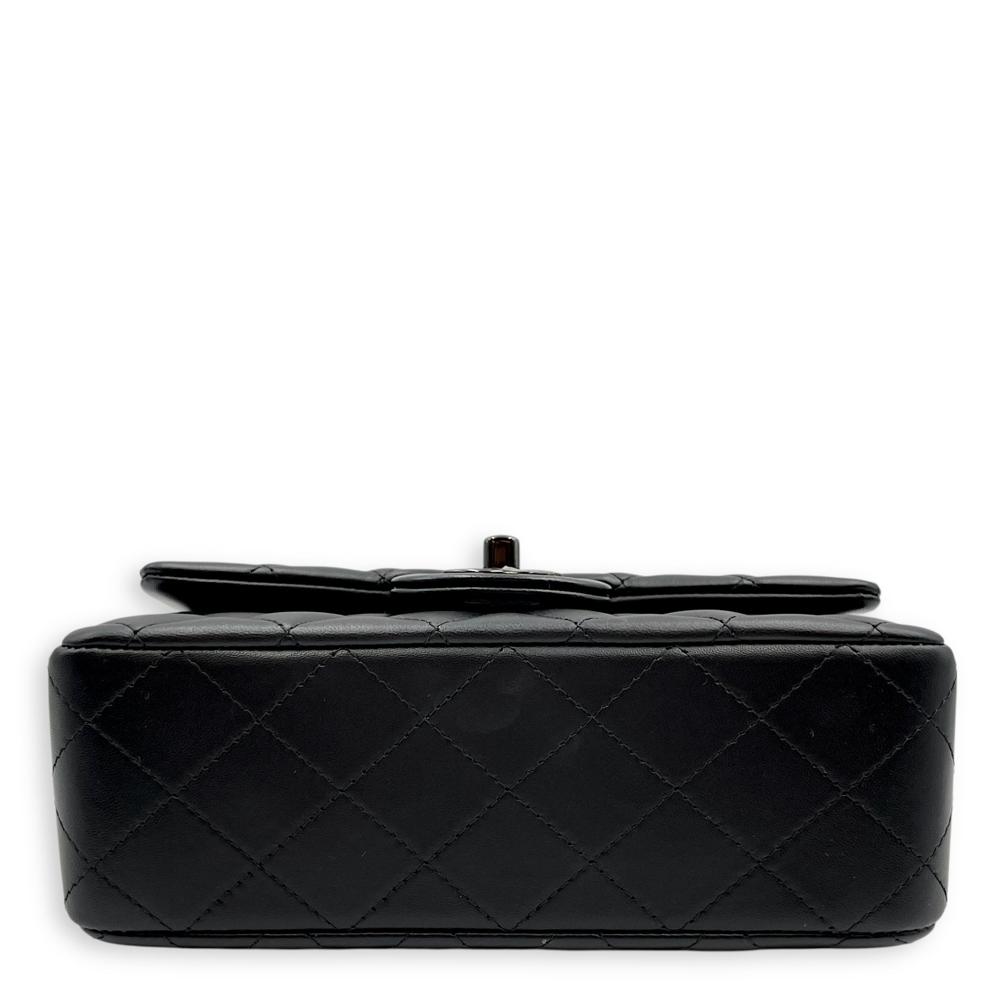 So Black Mini Black Flap Bag in Lambskin, So Black hardware