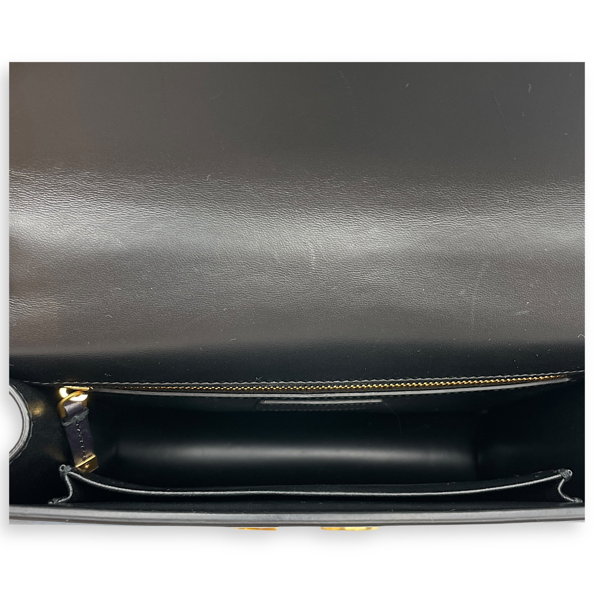 Montaigne Blue Crossbody Bag in Calfskin, Gold hardware