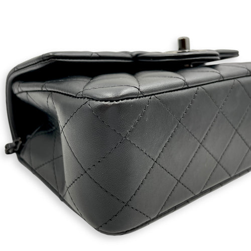 So Black Mini Black Flap Bag in Lambskin, So Black hardware