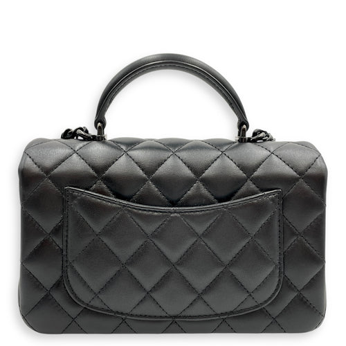 So Black Mini Black Flap Bag in Lambskin, So Black hardware