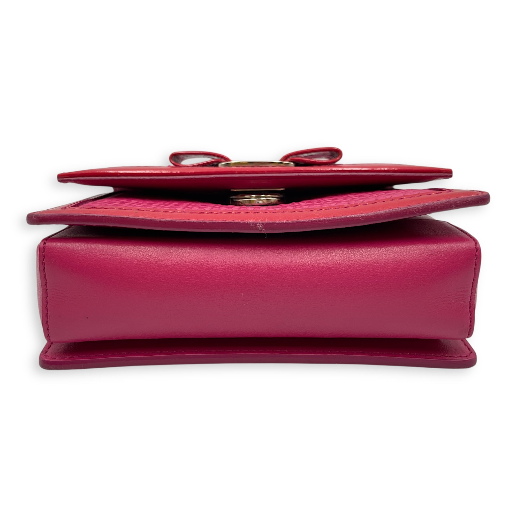 Eyelet Pink Crossbody Bag in Calfskin, Gold hardware