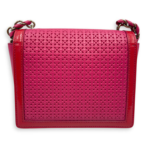 Eyelet Pink Crossbody Bag in Calfskin, Gold hardware
