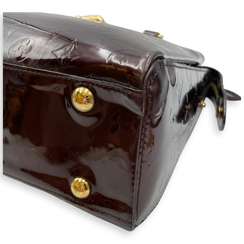Melrose Ave Amarante Red Top Handle Bag in Patent Leather, Gold hardware