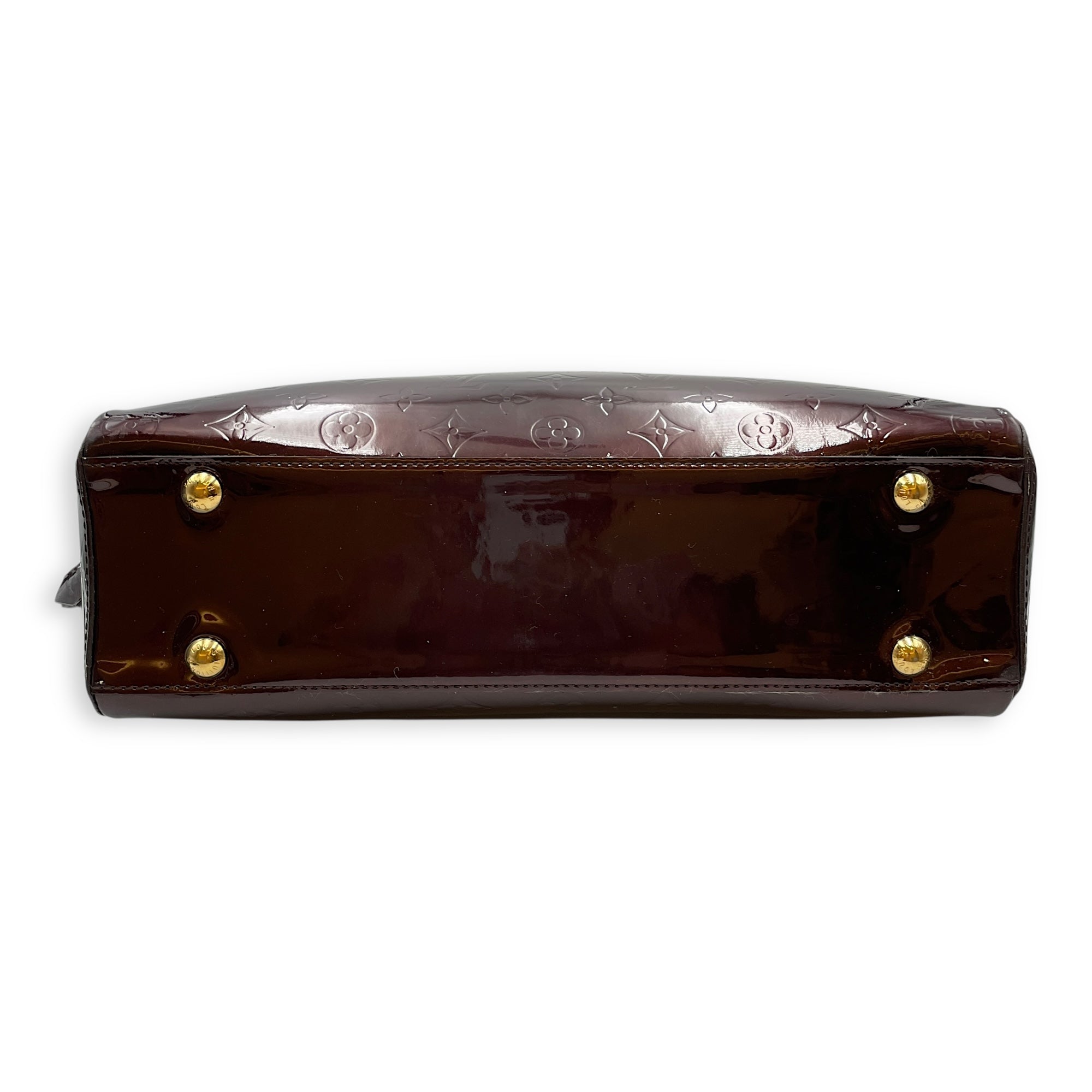 Melrose Ave Amarante Red Top Handle Bag in Patent Leather, Gold hardware