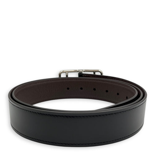 Cape Cod 32 Reversible 100cm Noir/Chocolate Belt in Box/Togo, Palladium hardware