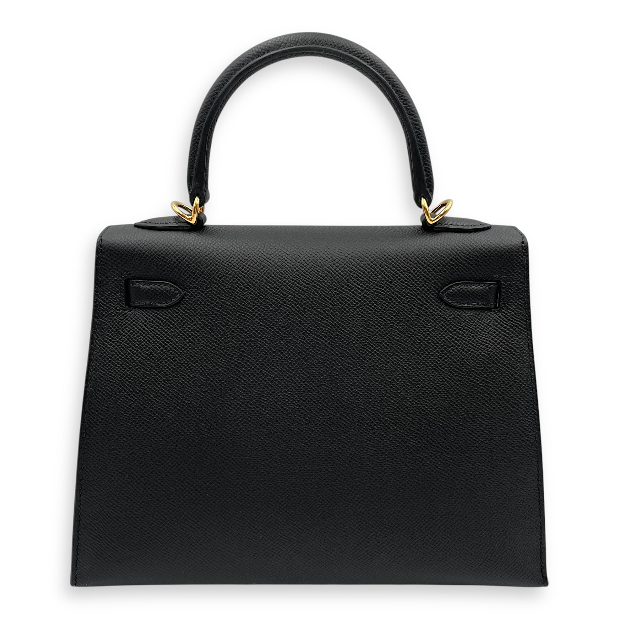 Sellier Kelly 25 Black in Epsom, Gold hardware