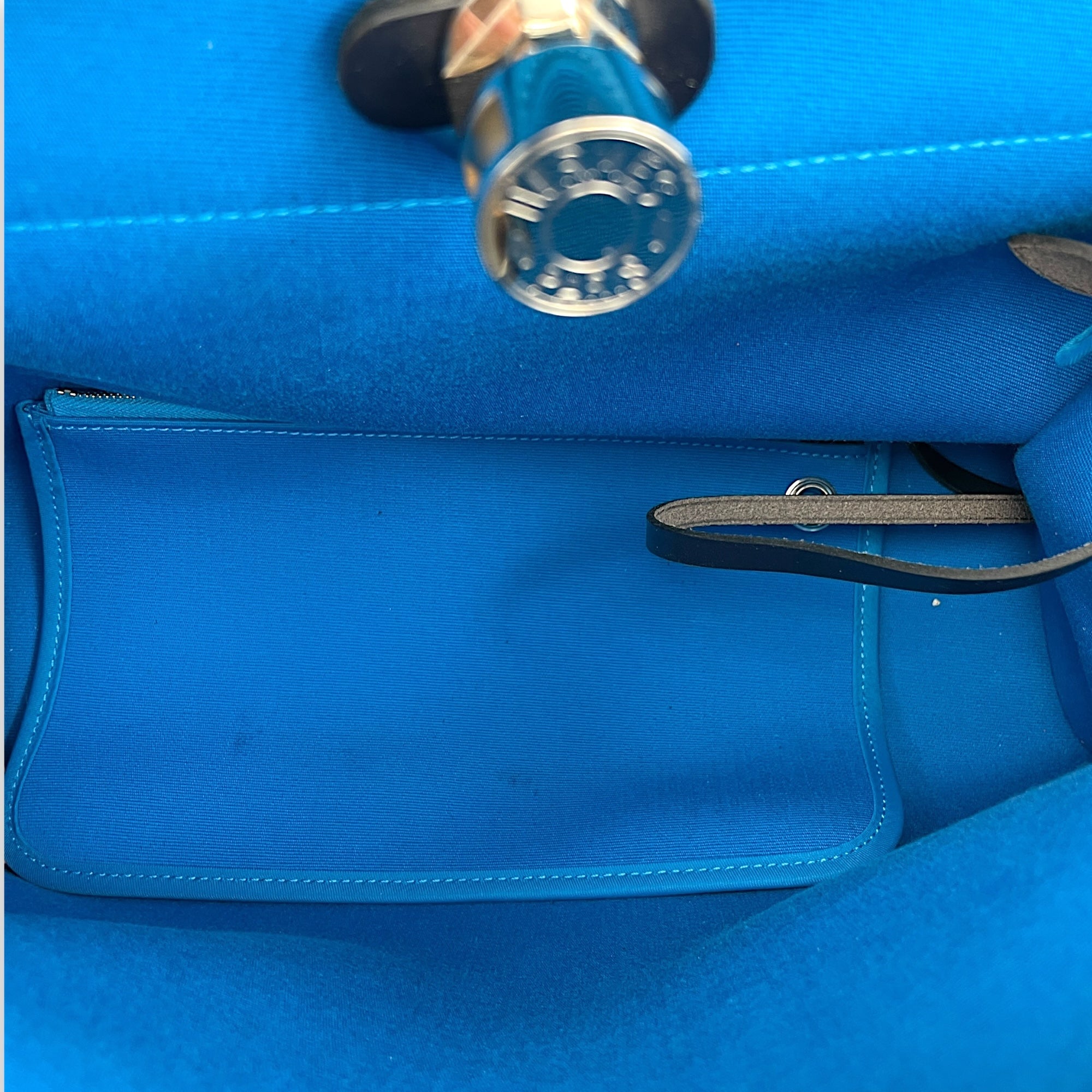 Herbag 31 Blue Zanzibar  in Vache Hunter/Toile Palladium hardware