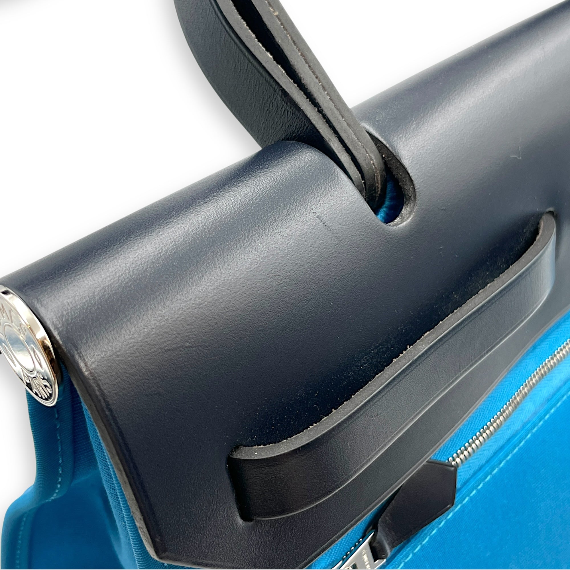 Herbag 31 Blue Zanzibar in Vache Hunter/Toile, Palladium hardware