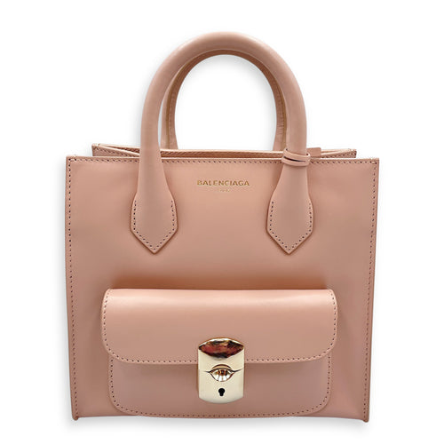 Padlock All Afternoon Mini Pink Shoulder Bag in Calfskin, Gold hardware