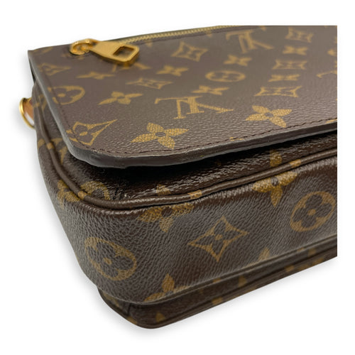 Monogram Metis Brown Monogram Pochette in Canvas, Gold hardware
