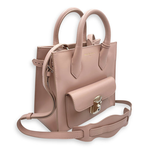 Padlock All Afternoon Mini Pink Shoulder Bag in Calfskin, Gold hardware