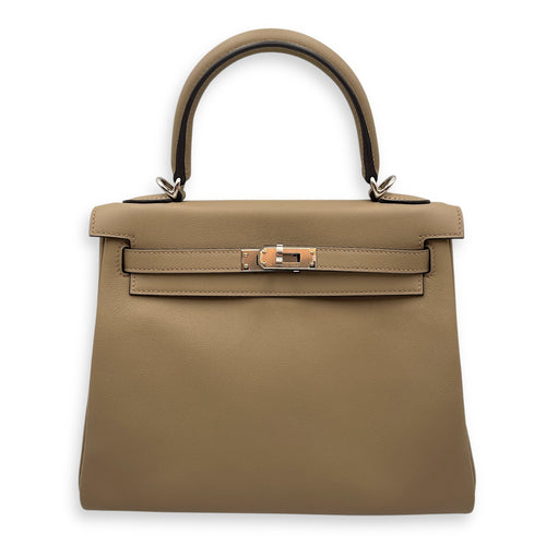Kelly 25 Beige Marfa in Swift, Palladium hardware