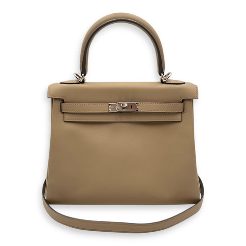 Kelly 25 Beige Marfa in Swift, Palladium hardware