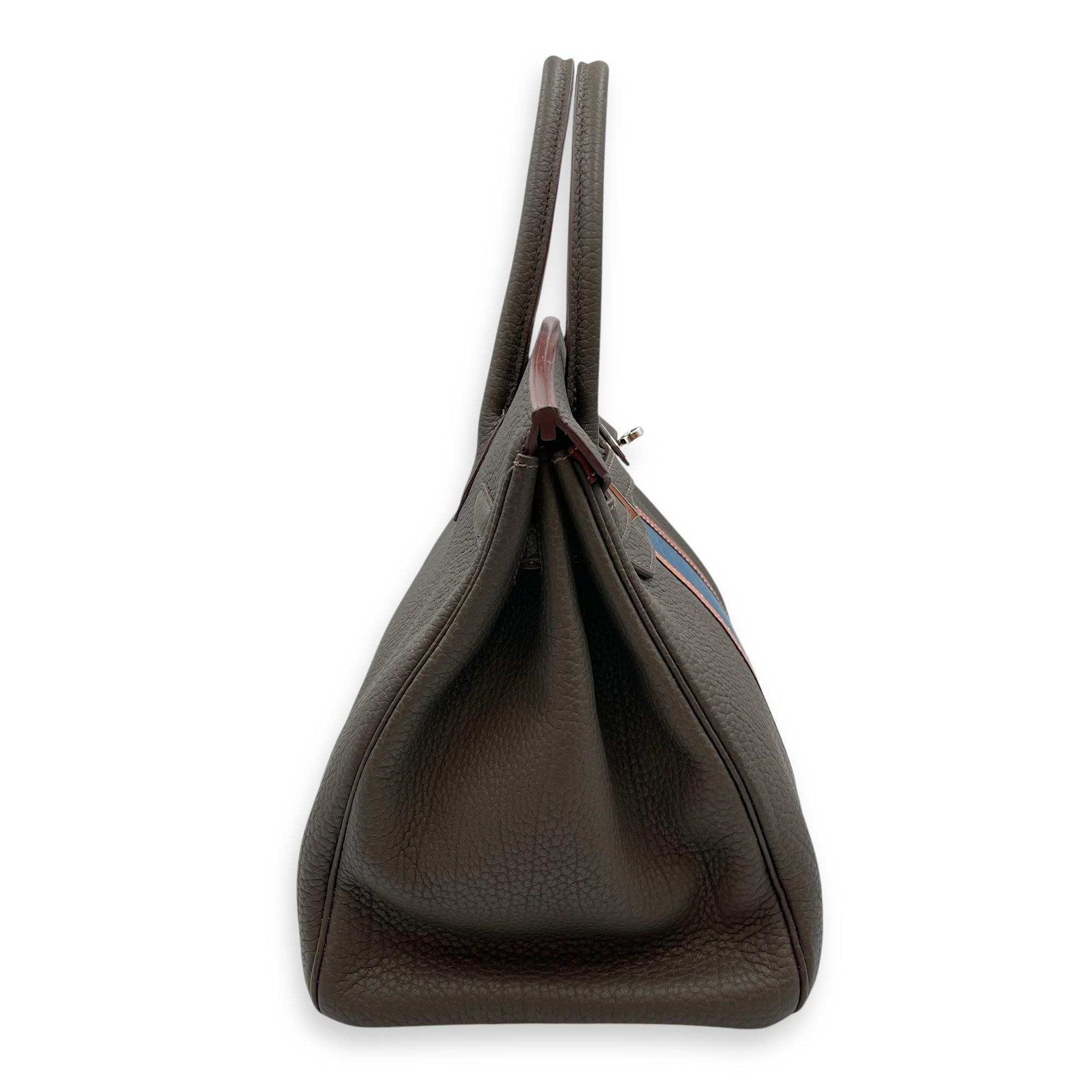 Birkin Club 35 Vert Bronze/Fauve in Fjord/Barenia/Ottoman, Palladium hardware