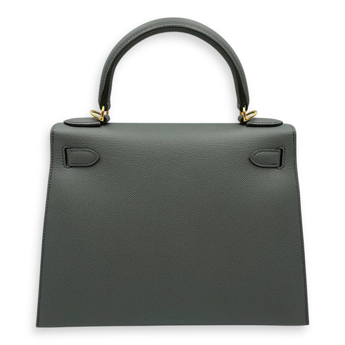 Sellier Kelly 28 Vert Amande in Epsom, Gold hardware