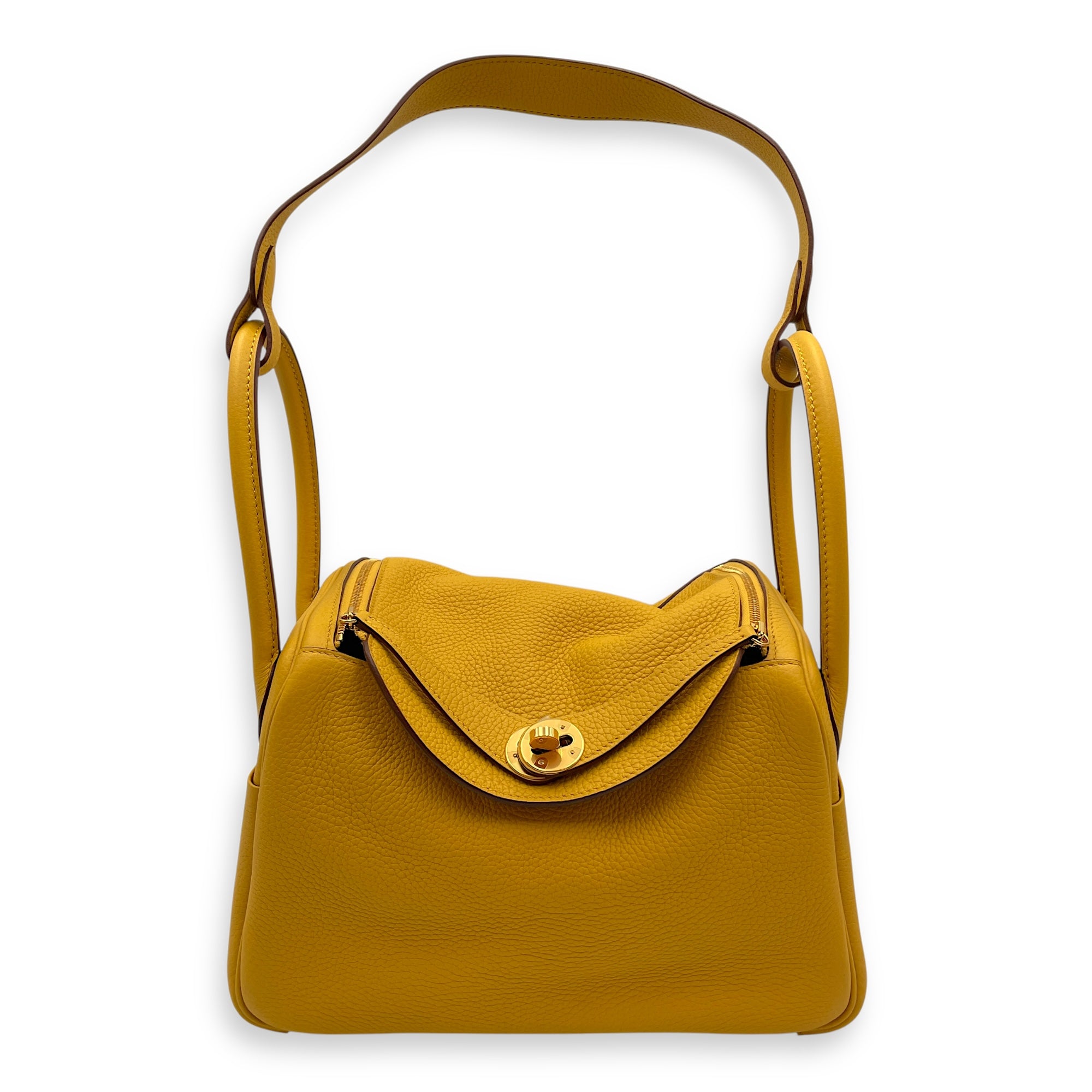 Lindy 26 Jaune Ambre in Clemence, Gold hardware