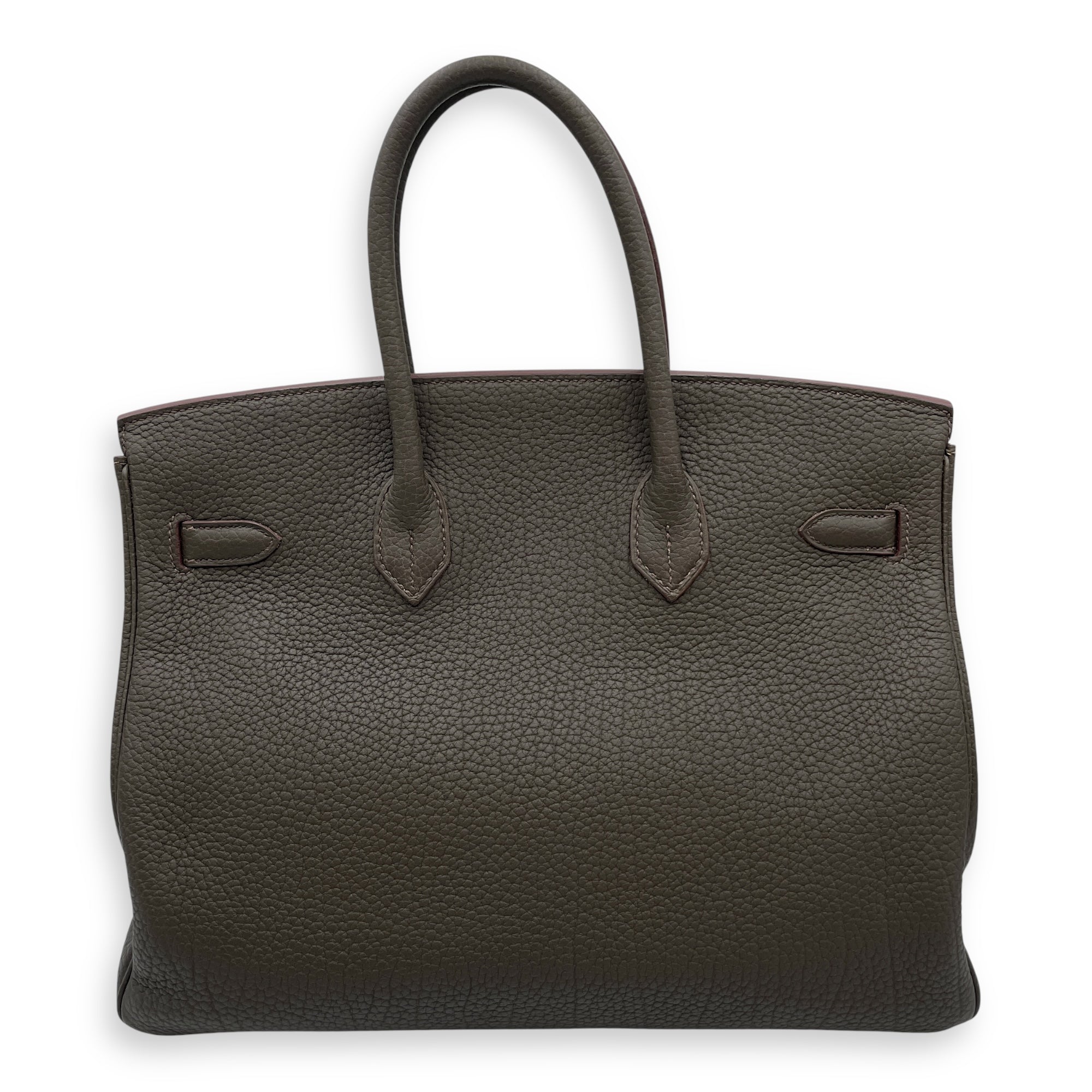 Birkin Club 35 Vert Bronze/Fauve in Fjord/Barenia/Ottoman, Palladium hardware
