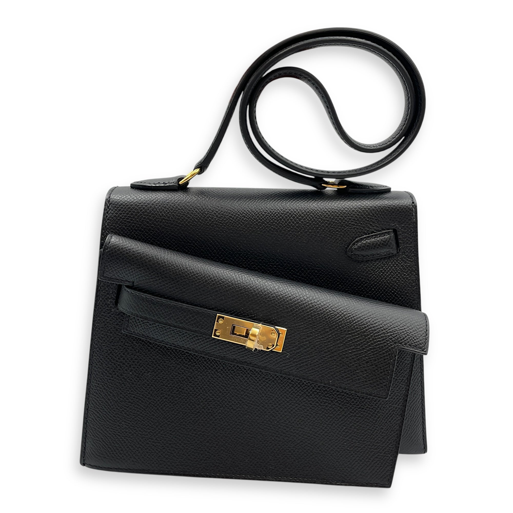 Sellier Kelly Desordre 20 Black in Epsom, Gold hardware