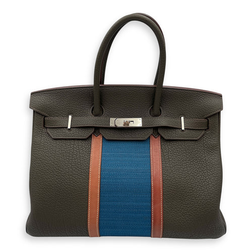 Birkin Club 35 Vert Bronze/Fauve in Fjord/Barenia/Ottoman, Palladium hardware