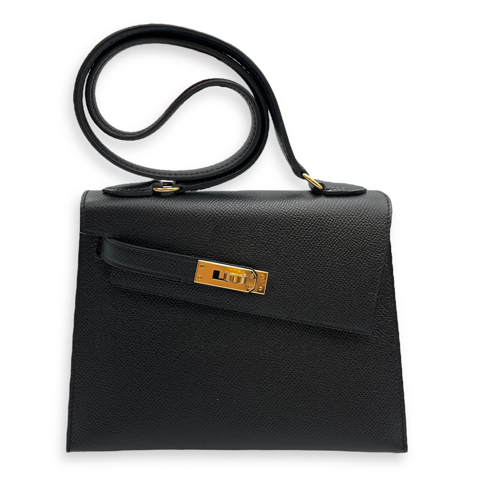 Sellier Kelly Desordre 20 Black in Epsom, Gold hardware