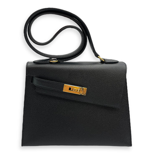 Sellier Kelly Desordre 20 Black in Epsom, Gold hardware