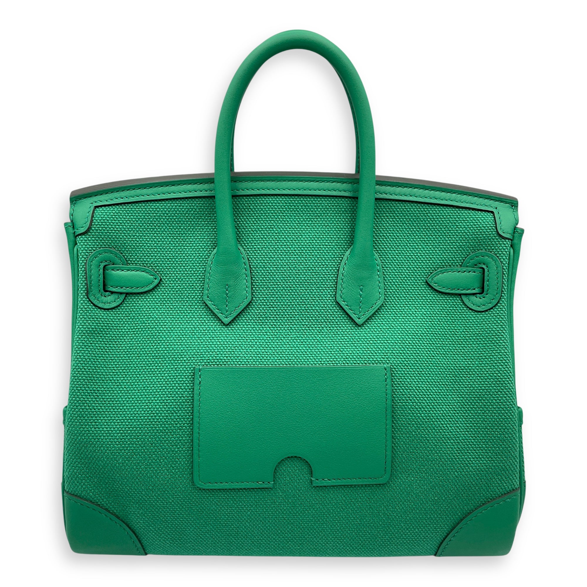 Cargo Birkin 25 Vert Vertigo in Swift/Toile, Palladium hardware