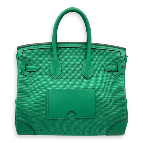 Cargo Birkin 25 Vert Vertigo in Swift/Toile, Palladium hardware