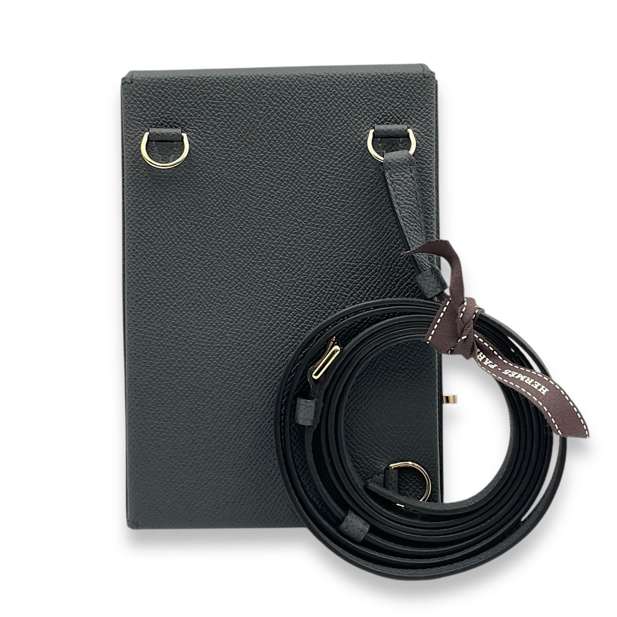 Kelly Multipocket To Go Gris Misty Shoulder Bag in Epsom, Permabrass hardware