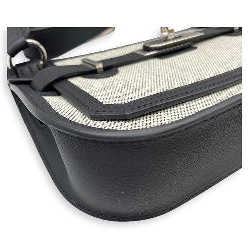 Jypsiere Mini Ecru-Noir/Noir in Toile H/Swift, Palladium hardware