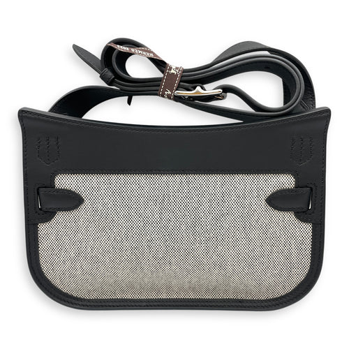 Jypsiere Mini Ecru-Noir/Noir in Toile H/Swift, Palladium hardware