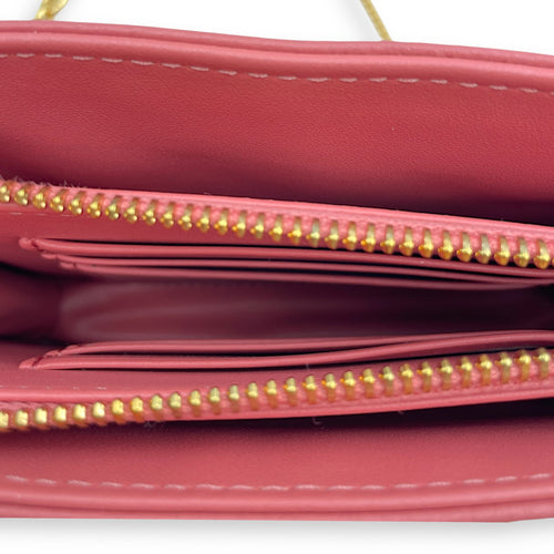 Cannage Caro Pink Shoulder Bag in Lambskin, Gold hardware