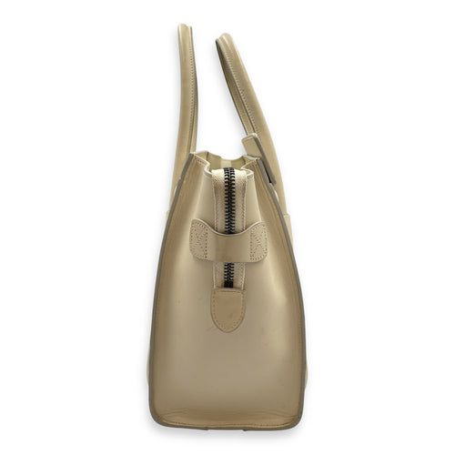 Luggage Micro Off-White Top Handle Bag in Calfskin, Silver hardware
