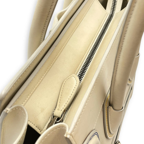 Luggage Micro Off-White Top Handle Bag in Calfskin, Silver hardware