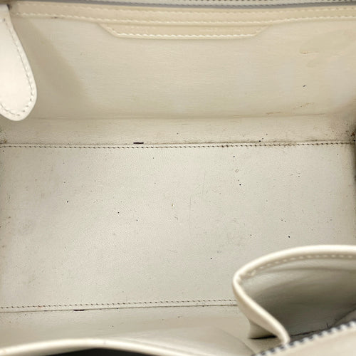 Luggage Micro Off-White Top Handle Bag in Calfskin, Silver hardware