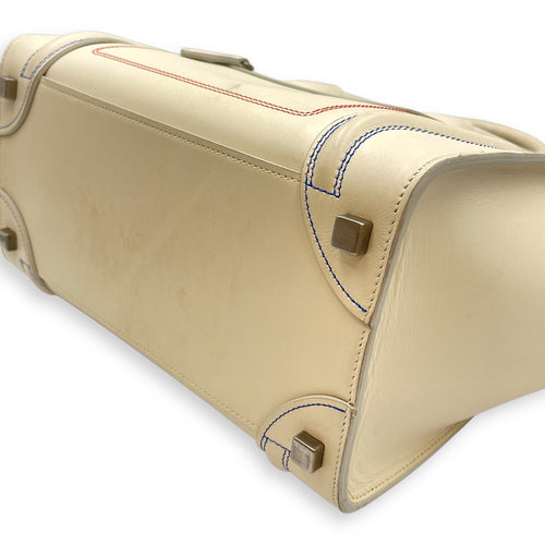 Luggage Micro Off-White Top Handle Bag in Calfskin, Silver hardware