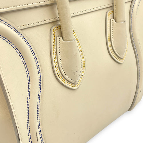 Luggage Micro Off-White Top Handle Bag in Calfskin, Silver hardware