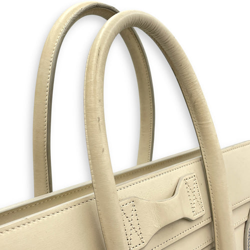 Luggage Micro Off-White Top Handle Bag in Calfskin, Silver hardware