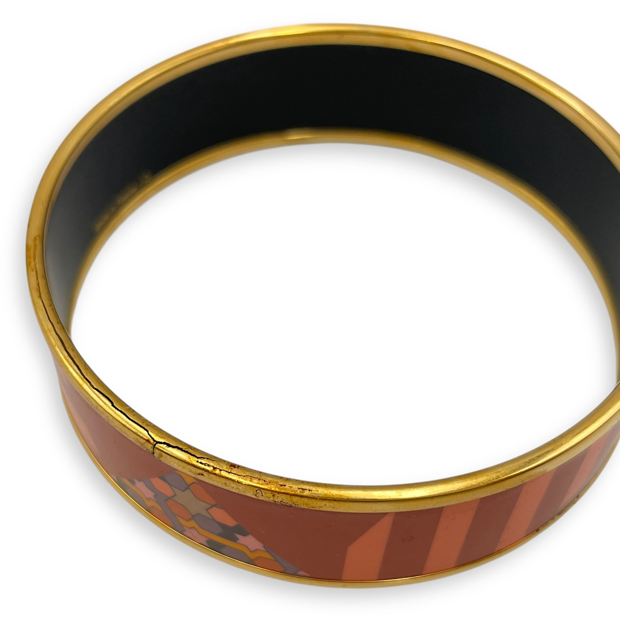 Enamel Orange/Jaune Bracelet , Gold hardware