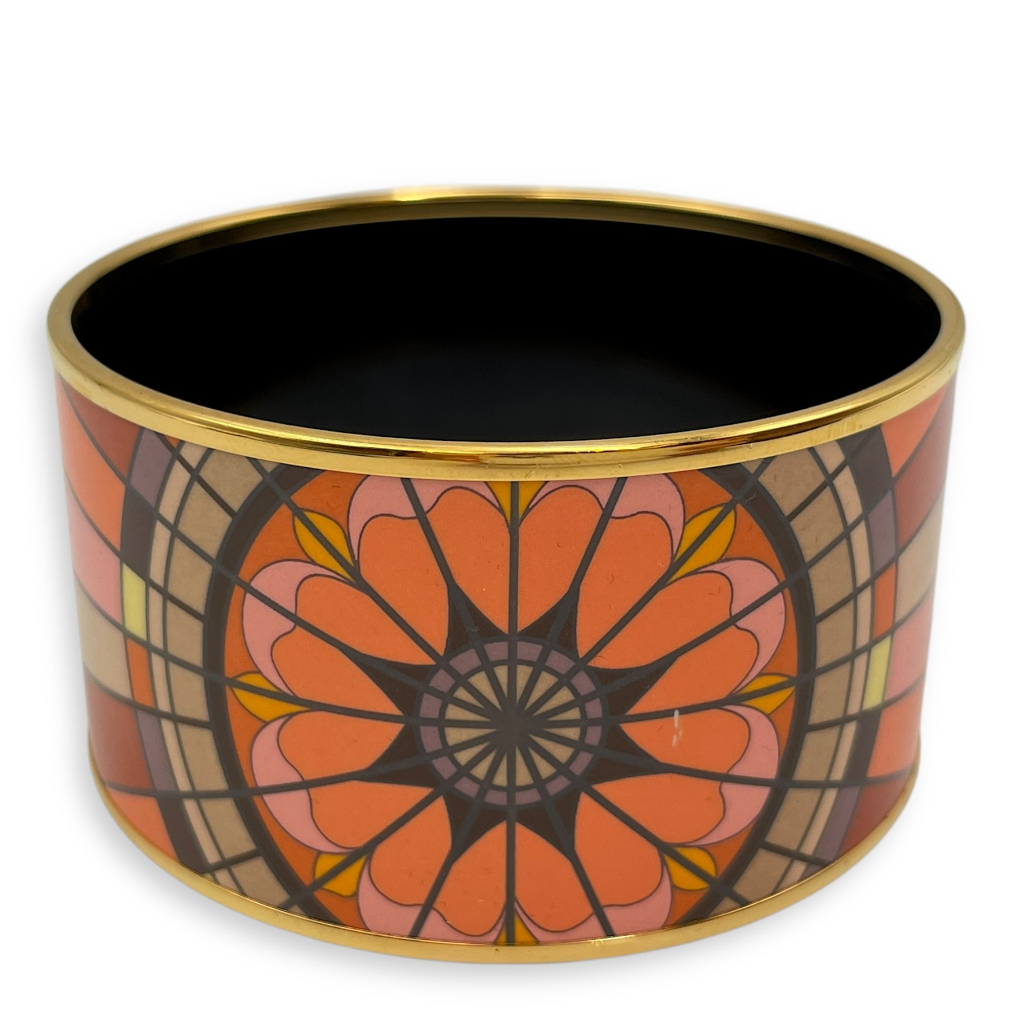 Star Extra Wide Orange/Violet Bracelet , Gold hardware
