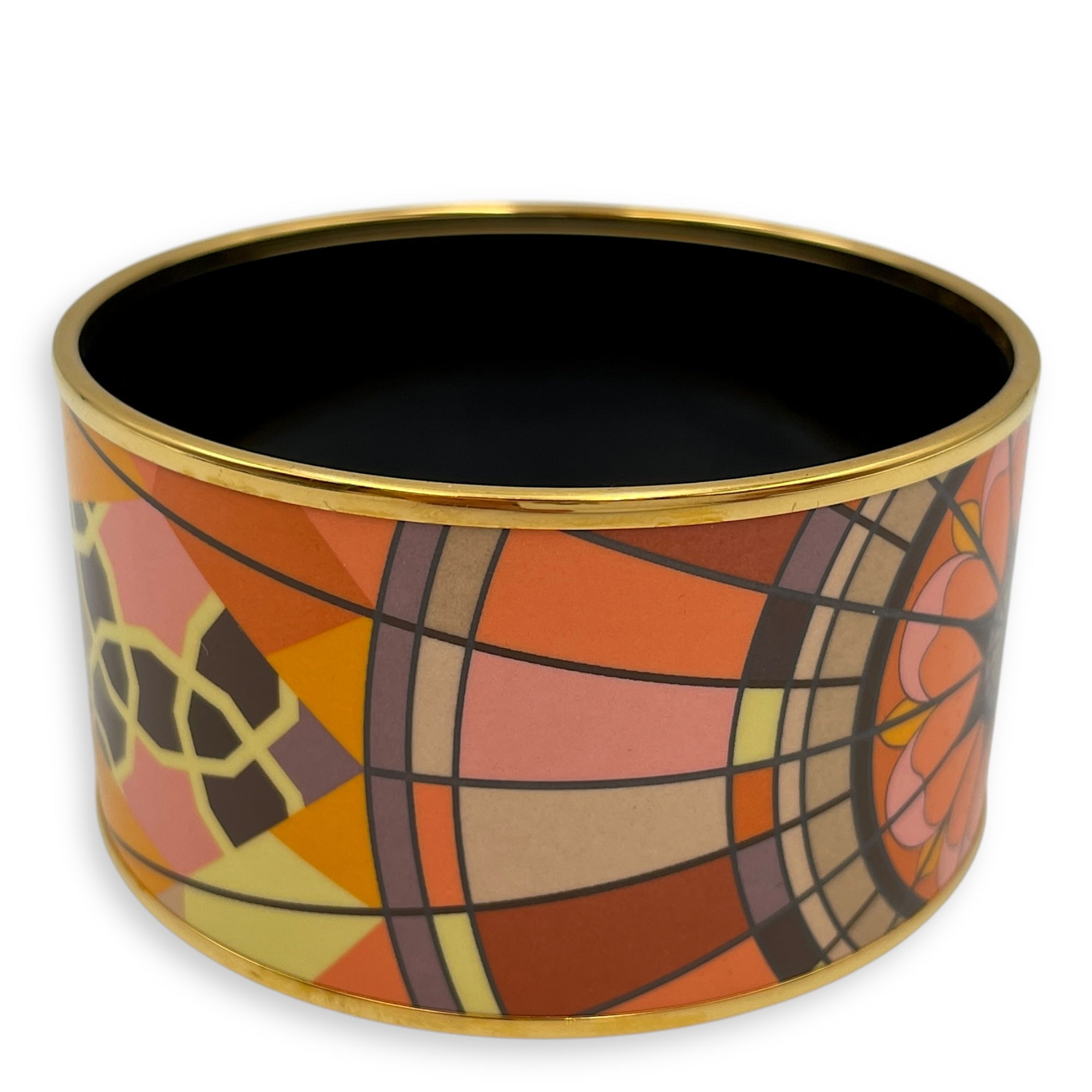 Star Extra Wide Orange/Violet Bracelet , Gold hardware