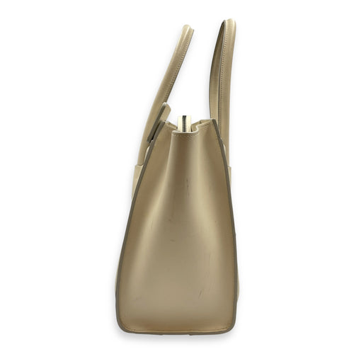 Luggage Micro Off-White Top Handle Bag in Calfskin, Silver hardware