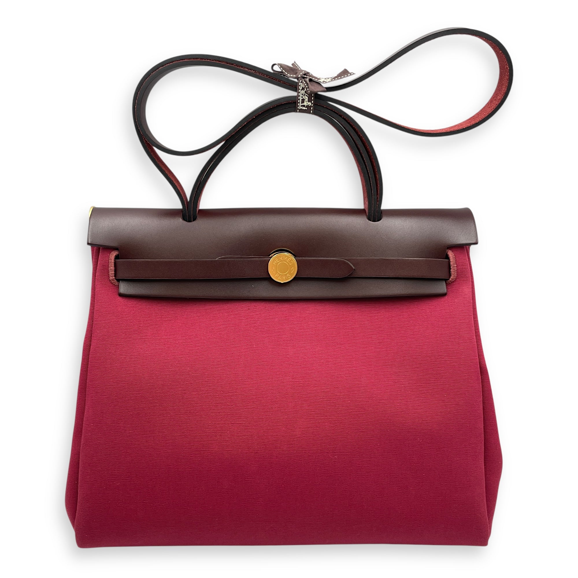 Herbag 31 Rubis/Rouge Sellier in Vache Hunter/Toile, Gold hardware